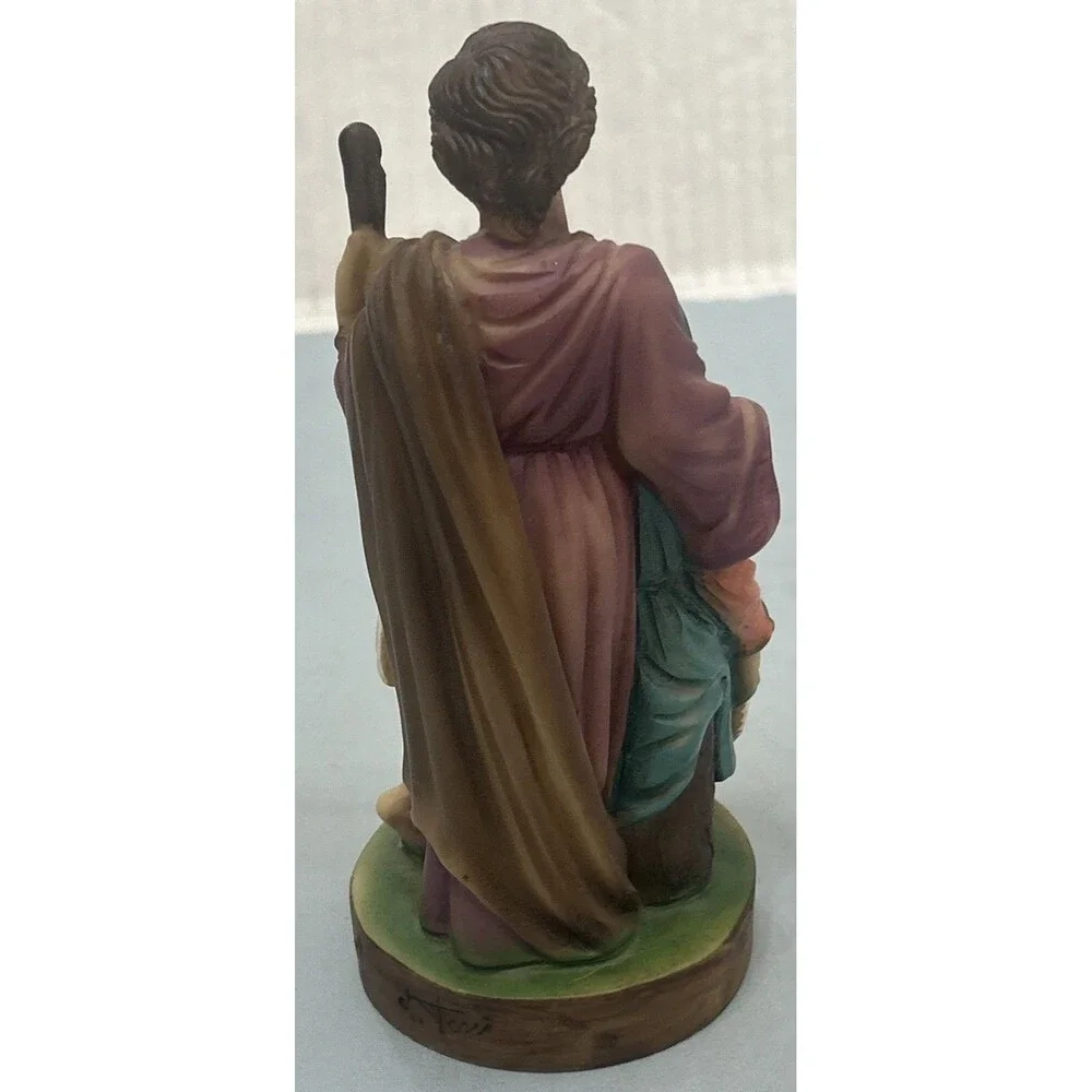 Vintage Resin Italy P.A.T. L. Toni Holy Family Statue Figurine Signed 6.25”